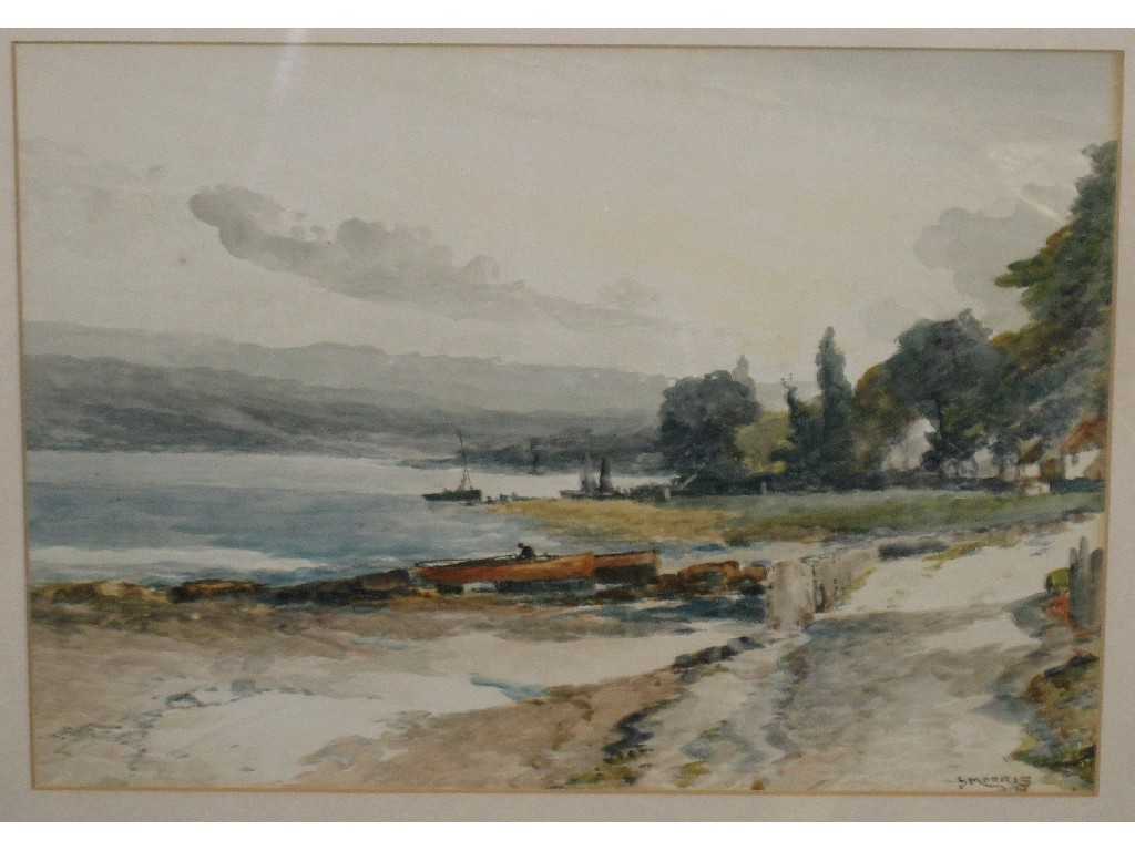 Appraisal: J MORRIS Pair of watercolour loch scenes both signed