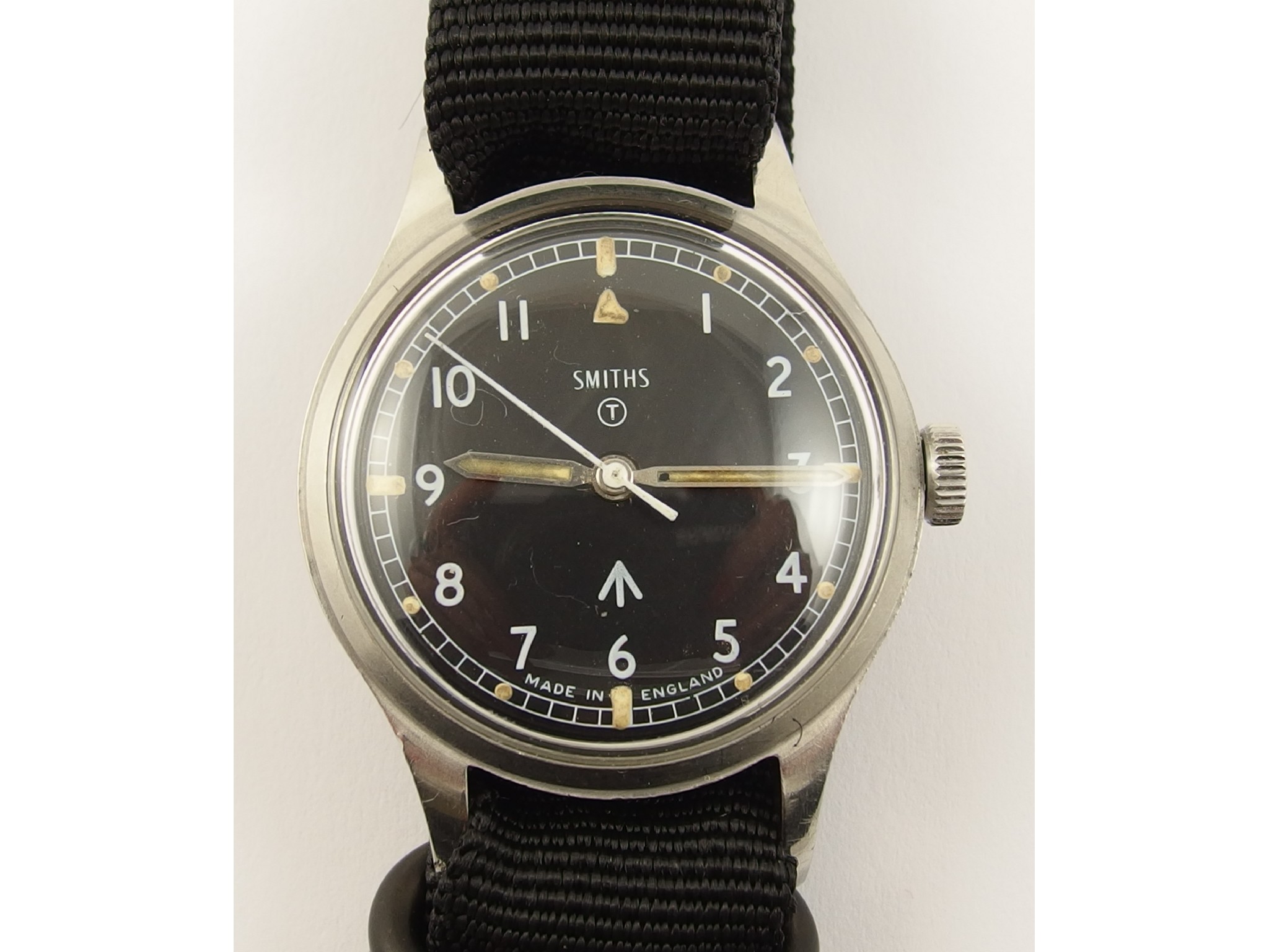 Appraisal: A Smiths Military watchin stainless steel the black dial with