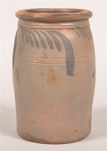 Appraisal: Salt Glazed Redware Pottery Storage Crock Salt Glazed Redware Pottery