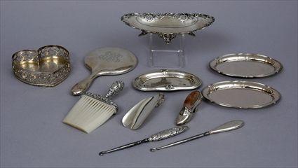 Appraisal: GROUP OF TWELVE AMERICAN AND GERMAN SILVER DRESSING TABLE ARTICLES