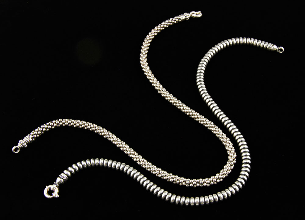 Appraisal: - Two Sterling Silver Necklaces Two designer necklaces sterling silver