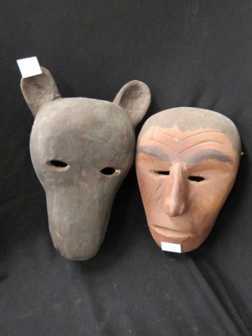 Appraisal: Cherokee Indian Masks by Adam Welch approx x and x