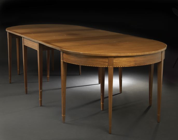 Appraisal: George III-Style Mahogany Dining Table ca consisting of two demi-lune