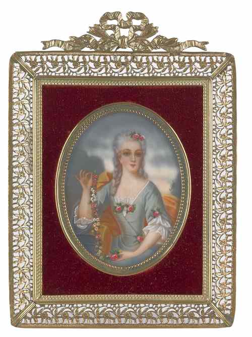 Appraisal: Five French miniature watercolor portraits early th c Provenance The