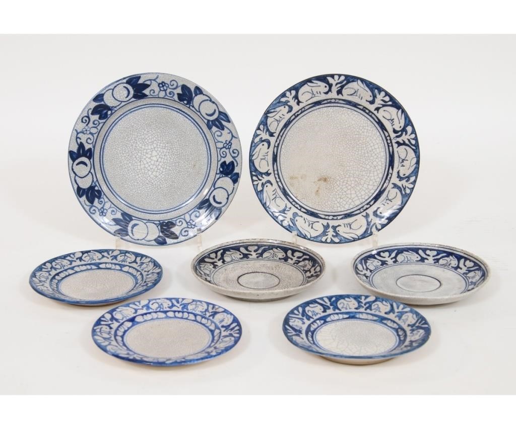 Appraisal: Dedham pottery plates including rabbit examples Largest dia Condition Wear