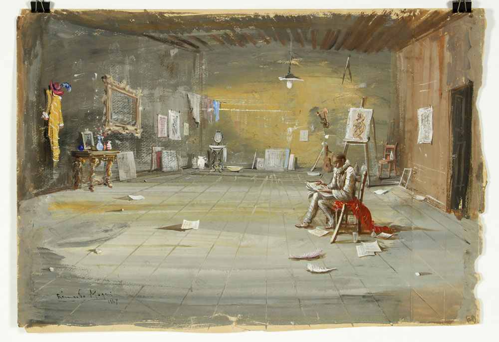 Appraisal: - Magni Studio Scene Gouache Riccardo Magni - untitled gouache