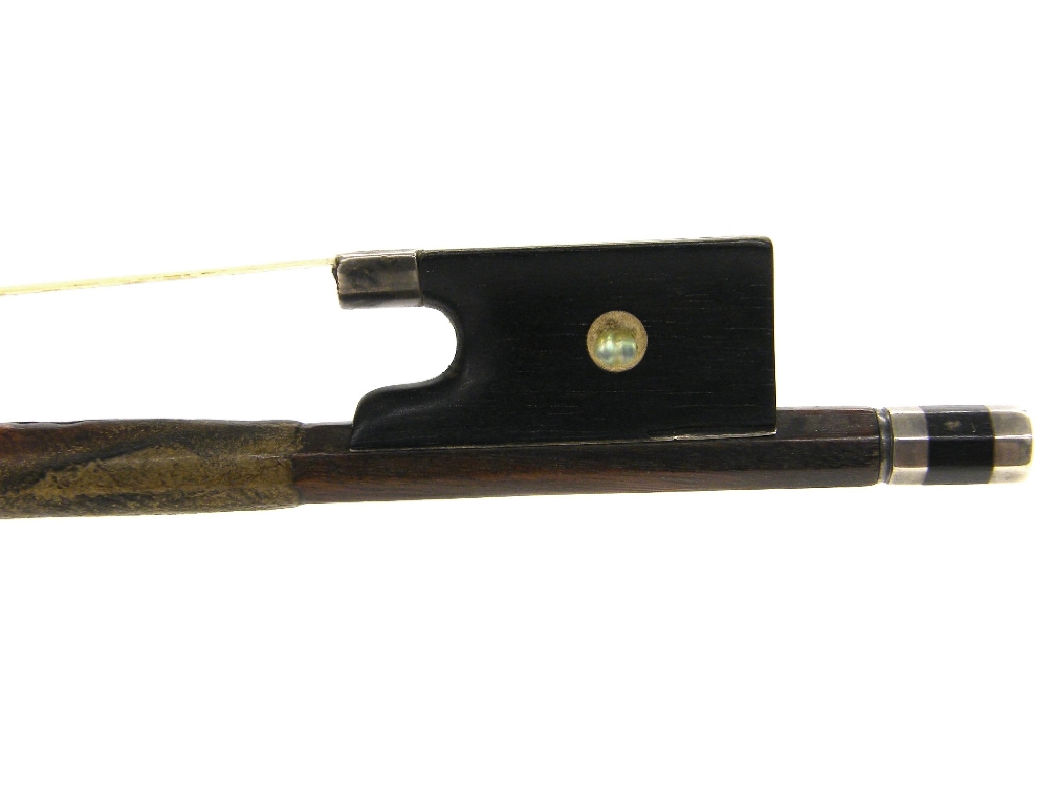 Appraisal: German silver mounted violin bow indistinctly stamped gm