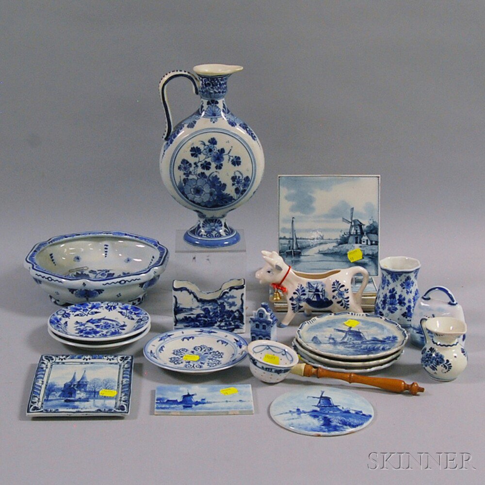 Appraisal: Group of Modern Delft Items th century including tiles a