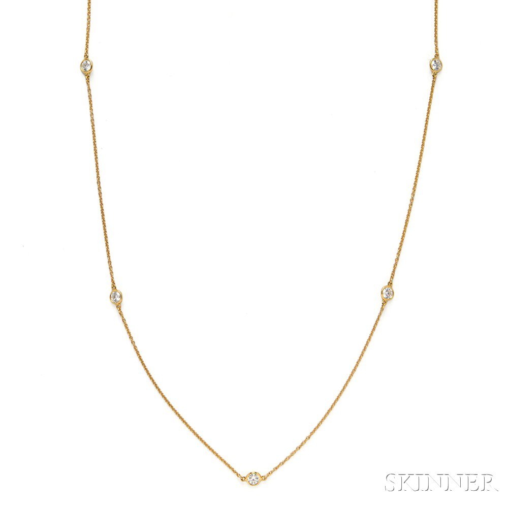 Appraisal: kt Gold and Diamond Diamonds by the Yard Necklace Elsa