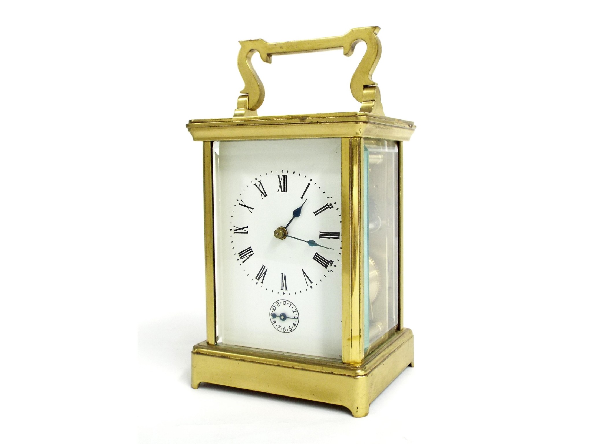 Appraisal: French carriage clock with alarm and striking on a gong