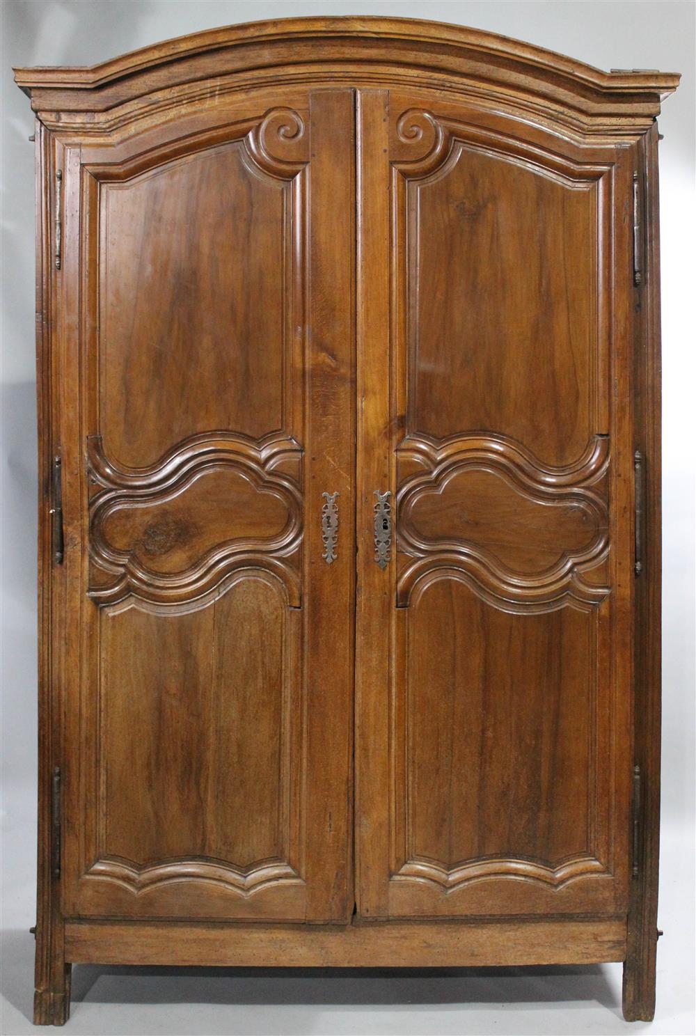 Appraisal: LOUIS XVI PROVINCIAL OAK ARMOIRE th Century the cornice fitted