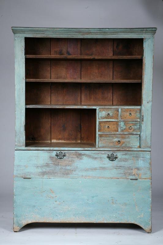 Appraisal: UNUSUAL WALL CUPBOARD American th century pine One-piece cupboard with