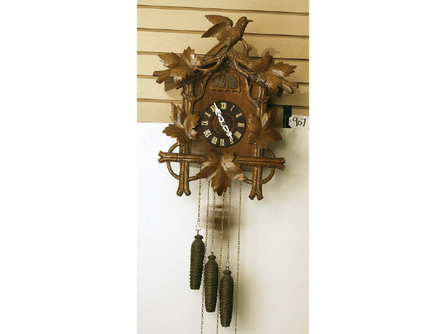 Appraisal: Black Forest German cuckoo clock hand carved with crested birds