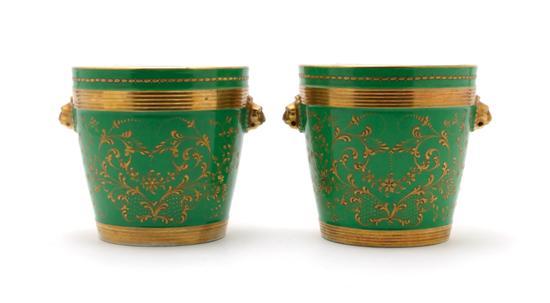 Appraisal: A Pair of Sevres Style Cache Pots each of pail