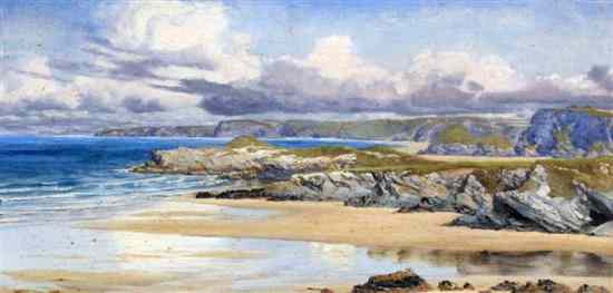 Appraisal: John Brett - oil on canvas 'Duchy Cove - Sept