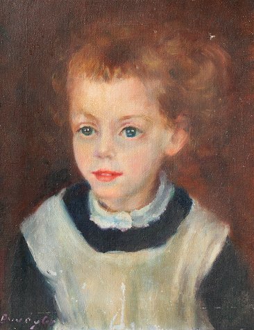 Appraisal: ILLEGIBLY SIGNED OIL C PORTRAIT OF A YOUNG GIRL ''