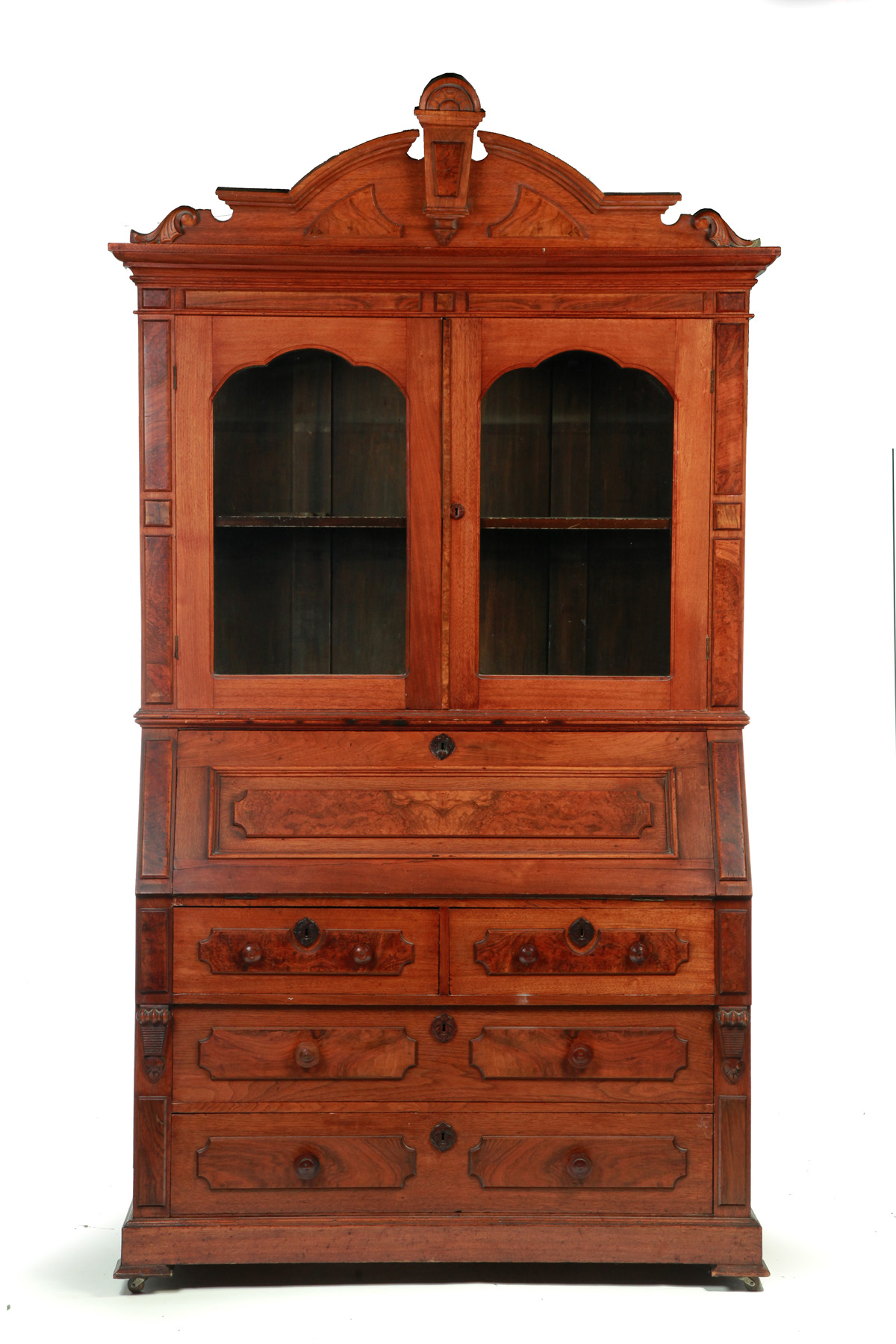 Appraisal: VICTORIAN TWO-PIECE DROP FRONT SECRETARY American rd quarter- th century