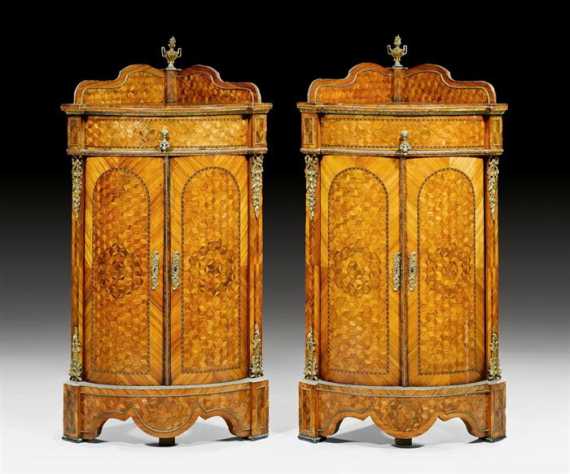 Appraisal: PAIR OF ENCOIGNURES late Louis XVI probably Germany end of