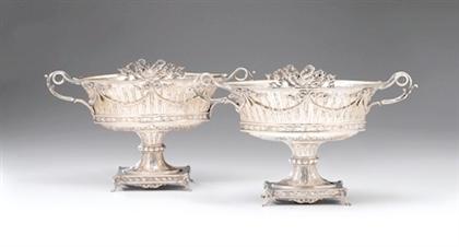 Appraisal: Pair of German silver centerpiece baskets late th early th