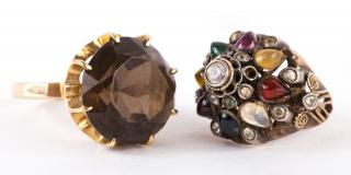 Appraisal: K round Smokey Quartz ring stone measure mm set in