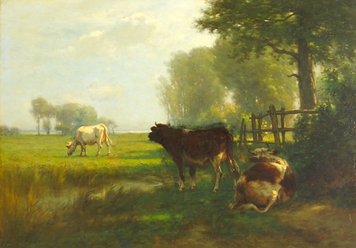 Appraisal: Carleton Wiggins American - Cows in a Landscape Oil on