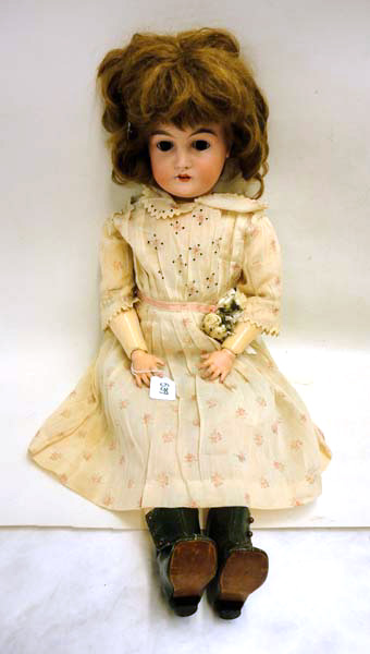 Appraisal: BISQUE SOCKET HEAD KARL HARTMANN GIRL DOLL having brown sleep