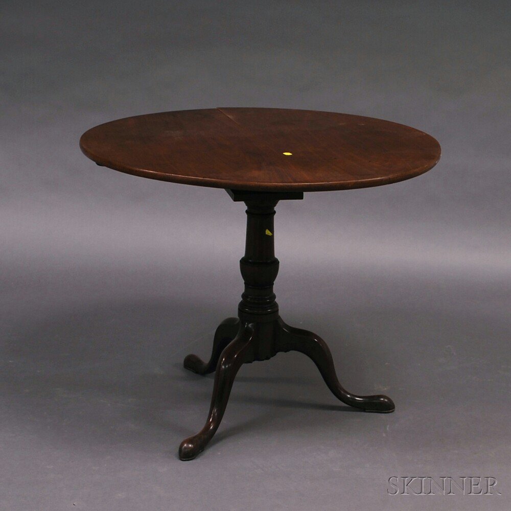 Appraisal: Queen Anne Mahogany Birdcage Tilt-top Tea Table England second half