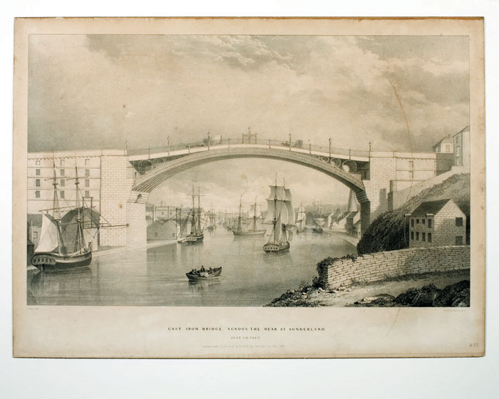 Appraisal: CAST IRON BRIDGE ACROSS THE WEAR AT SUNDERLAND Medium-folio uncolored