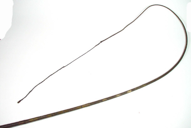 Appraisal: Brass bound leather coachman's riding crop approx cm