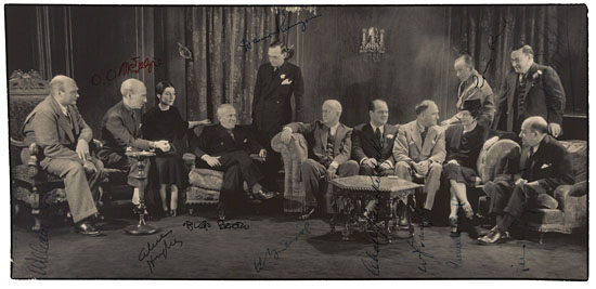 Appraisal: BOURKE-WHITE'S PORTRAIT OF HEARST WRITERS AND CARTOONISTS WRITERS Photograph Signed