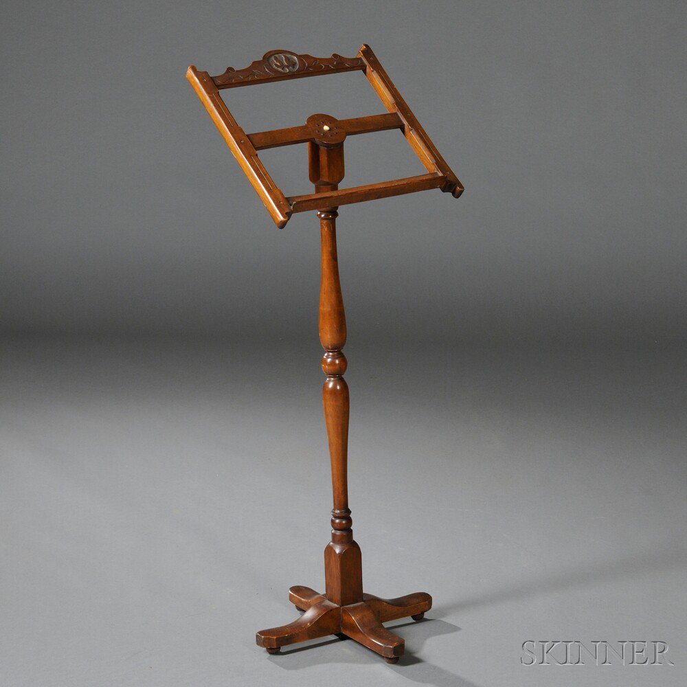 Appraisal: Carved Cherry Music Stand America late th early th century