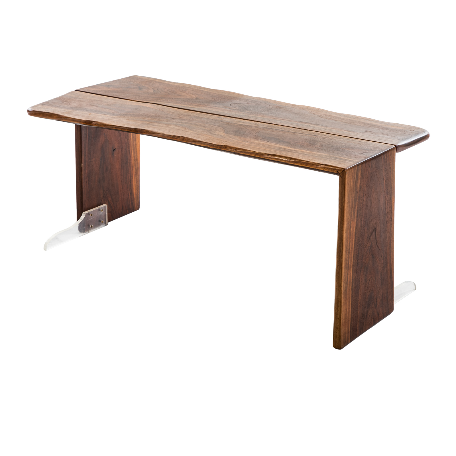 Appraisal: AMER ARTCRAFT BLACK WALNUT LUCITE COFFEE TABLE in H in