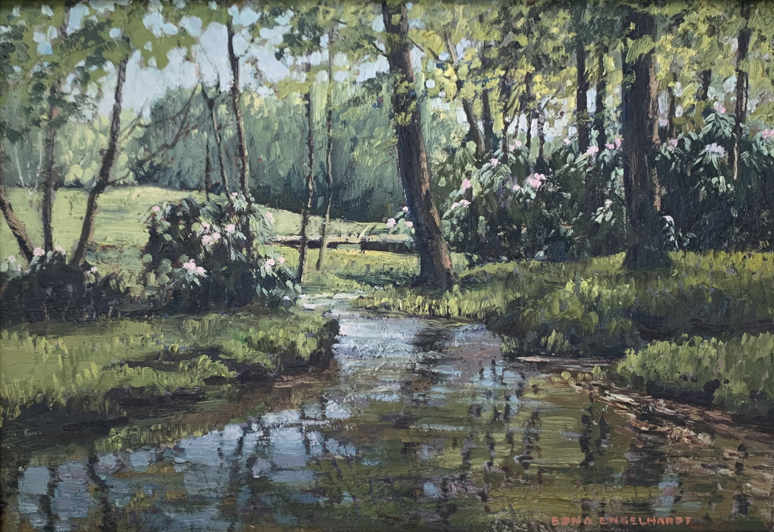 Appraisal: ENGELHARDT Edna Palmer American - ''Shady Brook'' Oil Canvasboard ''