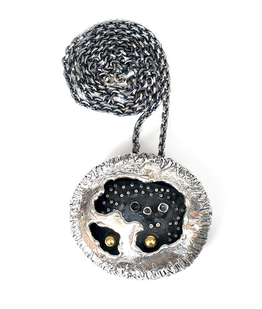 Appraisal: Guy Vidal Moonscape Pod Pendant on Chain Guy Vidal wearable