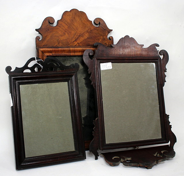 Appraisal: AN TH CENTURY WALNUT FRET FRAMED WALL MIRROR cm x