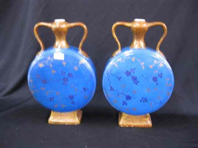 Appraisal: Pair of Victorian Porcelain Vases moon flask shape Aesthetic movement