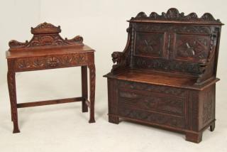 Appraisal: PIECE MISCELLANEOUS LOT OF FURNITURE CONSISTING OF A EUROPEAN CARVED