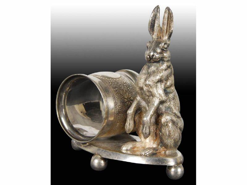 Appraisal: Large Rabbit Figural Napkin Ring Description Ball-footed base Marked Rogers