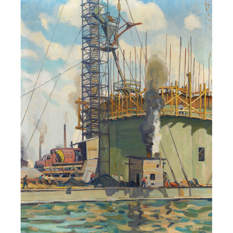 Appraisal: BERNICE FENWICK MARTIN BUILDING OF VICTORY MILLS TORONTO HARBOUR oil