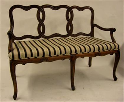 Appraisal: Louis XV style stained beech canape The backrest with three