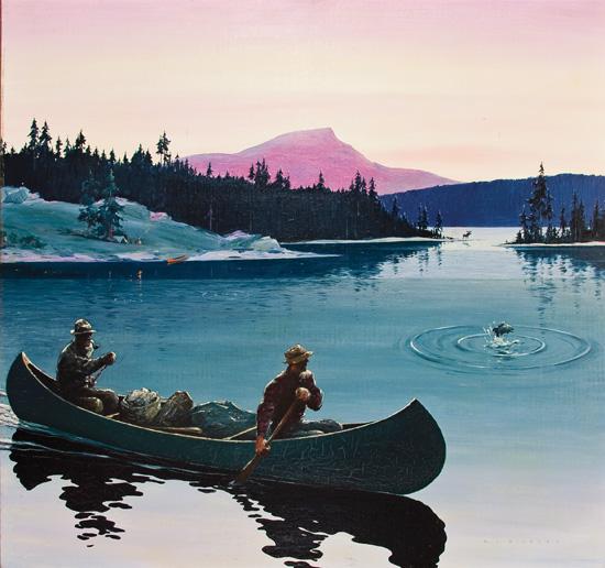 Appraisal: C IVAR GILBERT American - Two Men in a Canoe