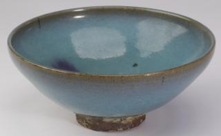 Appraisal: Chinese blue flamb bowl w Chinese flamb bowl having tapering