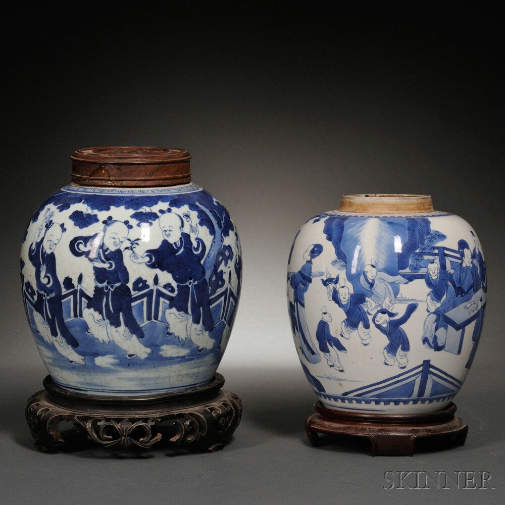 Appraisal: Two Blue and White Ginger Jars China th century or