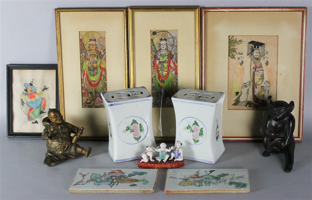 Appraisal: ECLECTIC GROUP OF ASIAN DECORATIONS including a pair of Chinese