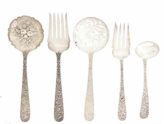 Appraisal: An Group of American Sterling Silver Flatware Articles S Kirk