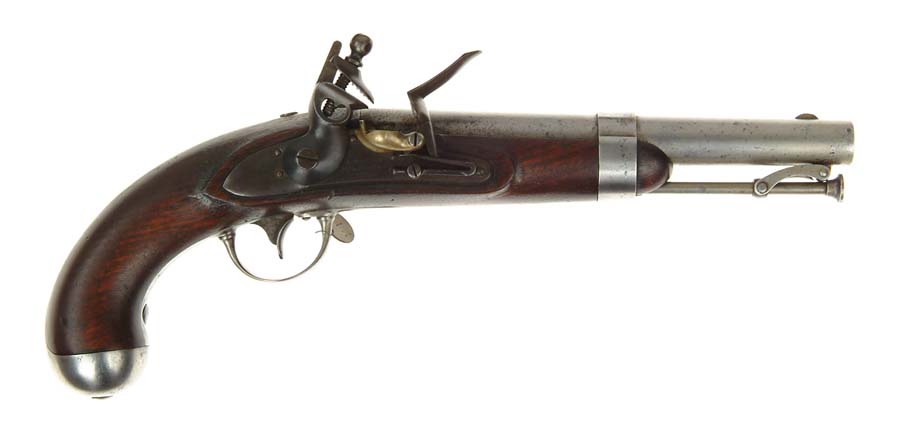 Appraisal: WATERS FLINTLOCK MARTIAL PISTOL NSN cal - rnd bbl Marked