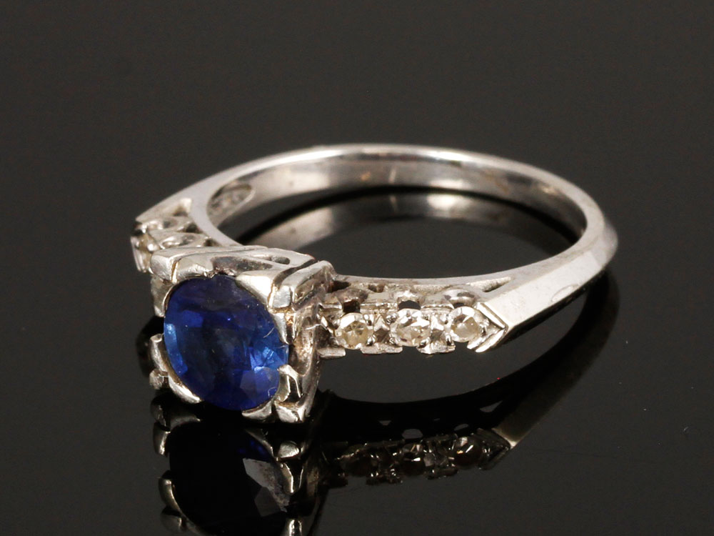 Appraisal: - K Diamond and Sapphire Ring K white gold diamond