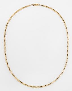 Appraisal: Italian K Yellow Gold Box Link Necklace L - in