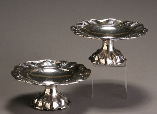 Appraisal: Pair of Gorham Martel Silver Tazzas Providence Each having a