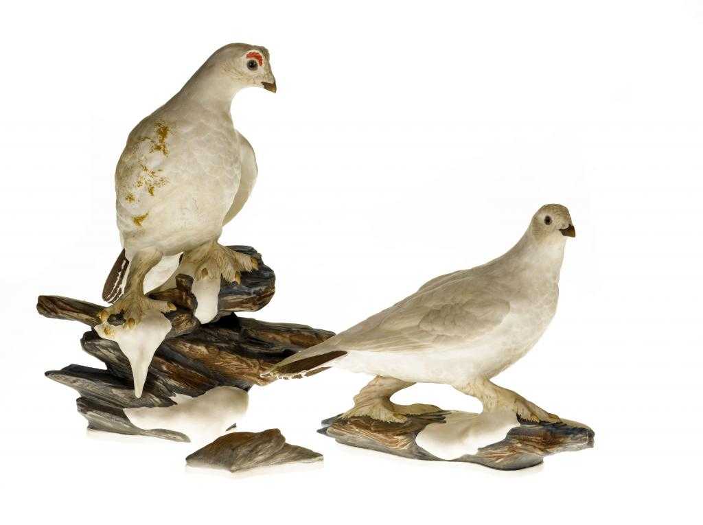 Appraisal: A PAIR OF BOEHM PORCELAIN MODELS OF PTARMIGAN in colours